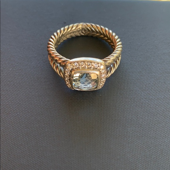 David Yurman Ring with Prasiolite and Diamonds - Picture 6 of 8